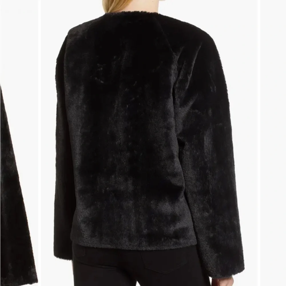 Velvet by Graham & Spencer Colorblock Faux Fur Jacket L